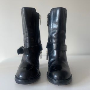 Chloe Moto leather heeled booties